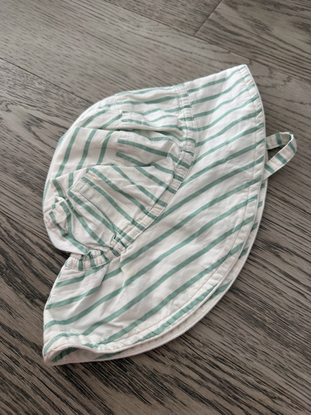 Pehr Kids Striped Sun Hat - Mint Green and White 6-12 months